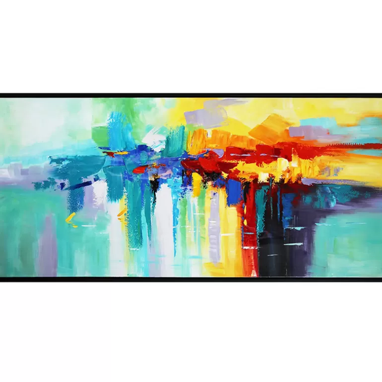 Grand Tableau glossy peinture à l'huile 195x95 cm - Lusaka<Meubles Moss Flash Sale