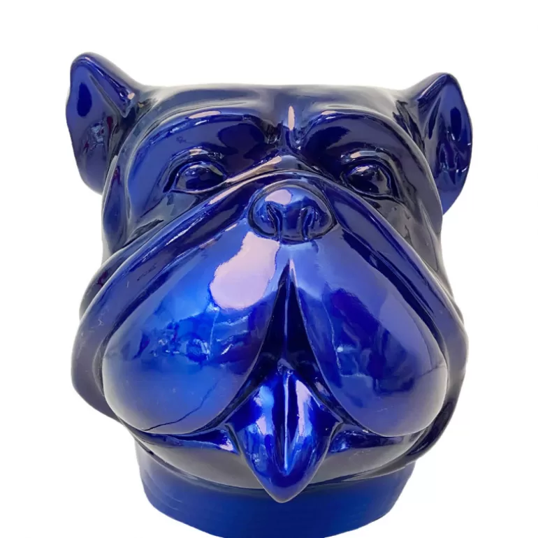 Grand Vase design pour extérieur tête de bouldog - Leo 70 cm<Meubles Moss Clearance