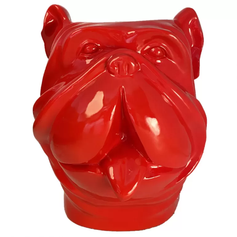 Grand Vase design pour extérieur tête de bouldog - Leo 70 cm<Meubles Moss Flash Sale
