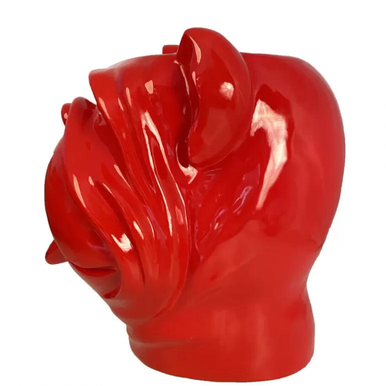 Grand Vase design pour extérieur tête de bouldog - Leo 70 cm<Meubles Moss Flash Sale