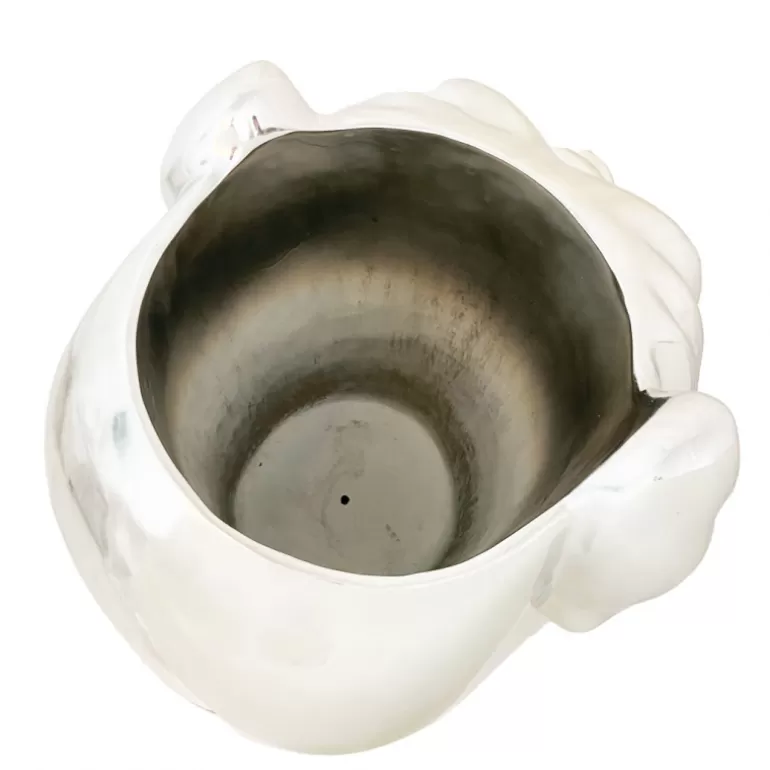 Grand Vase design pour extérieur tête de bouldog - Leo 70 cm<Meubles Moss Hot