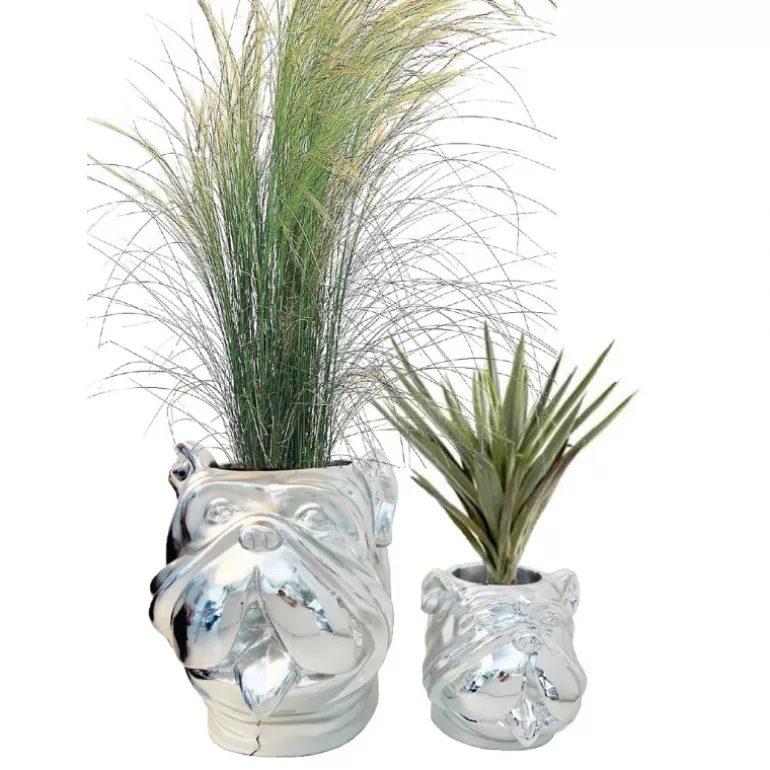 Grand Vase design pour extérieur tête de bouldog - Leo 70 cm<Meubles Moss Store