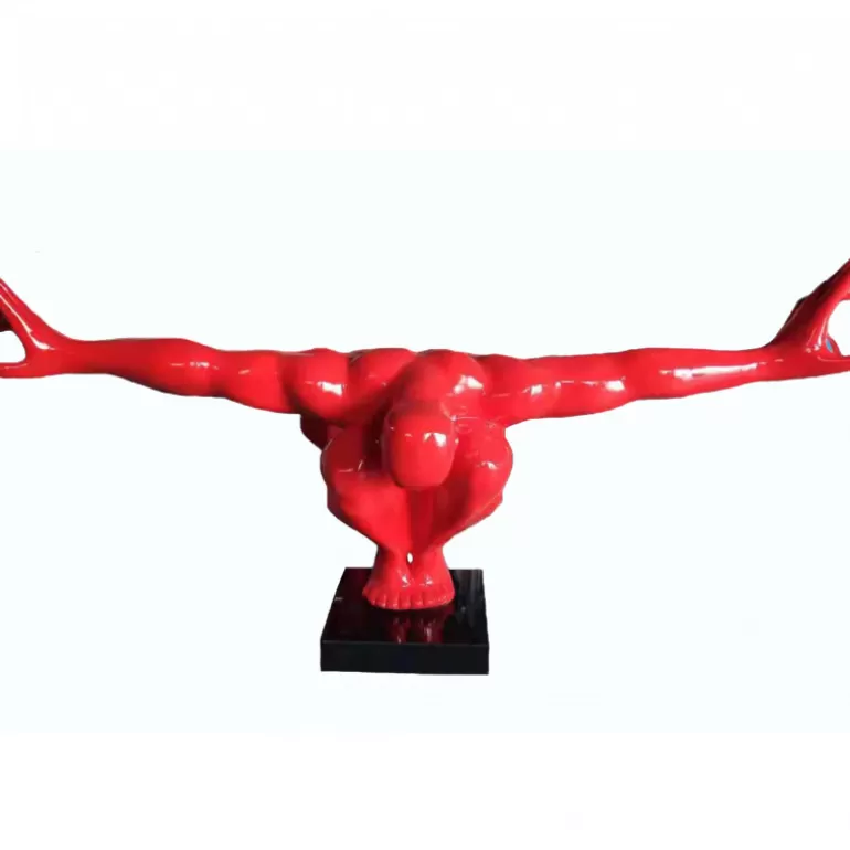 Grande statue design rouge extérieur 2 mètres pied en marbre - Plongeur<Meubles Moss Fashion