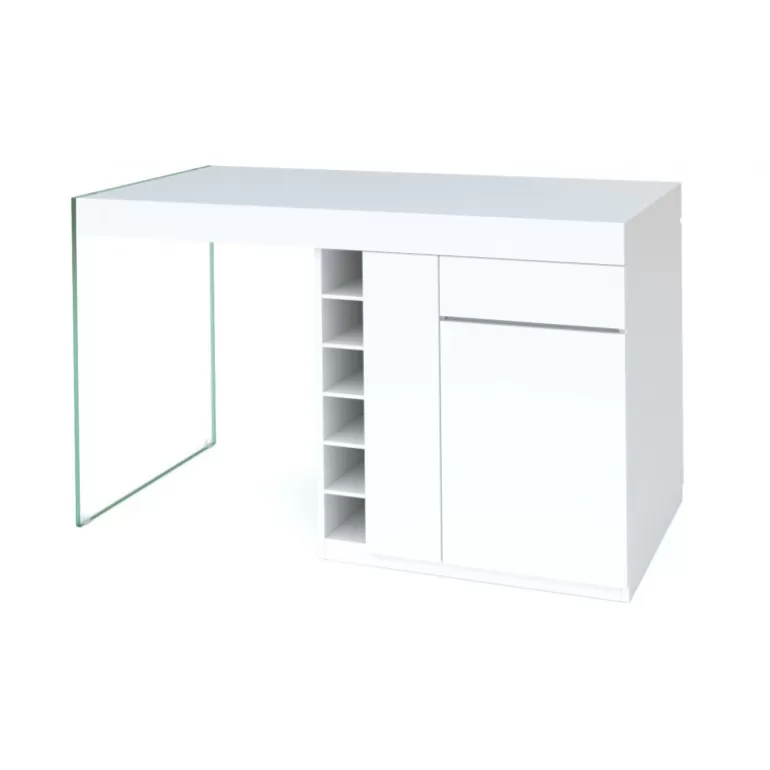 Ilot central de cuisine avec pied en verre - Crystalline 150x80<Meubles Moss Cheap