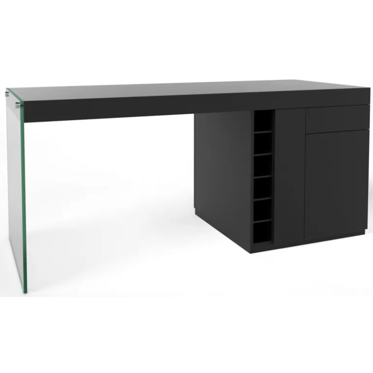 Ilot central de cuisine avec pied en verre - Crystalline 200x80<Meubles Moss Outlet