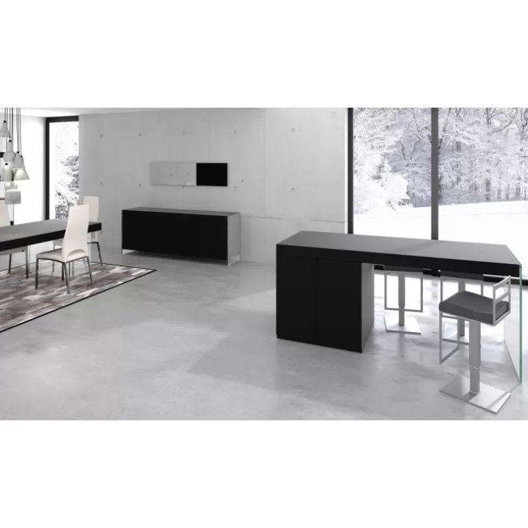 Ilot central de cuisine avec pied en verre - Crystalline 200x80<Meubles Moss Outlet