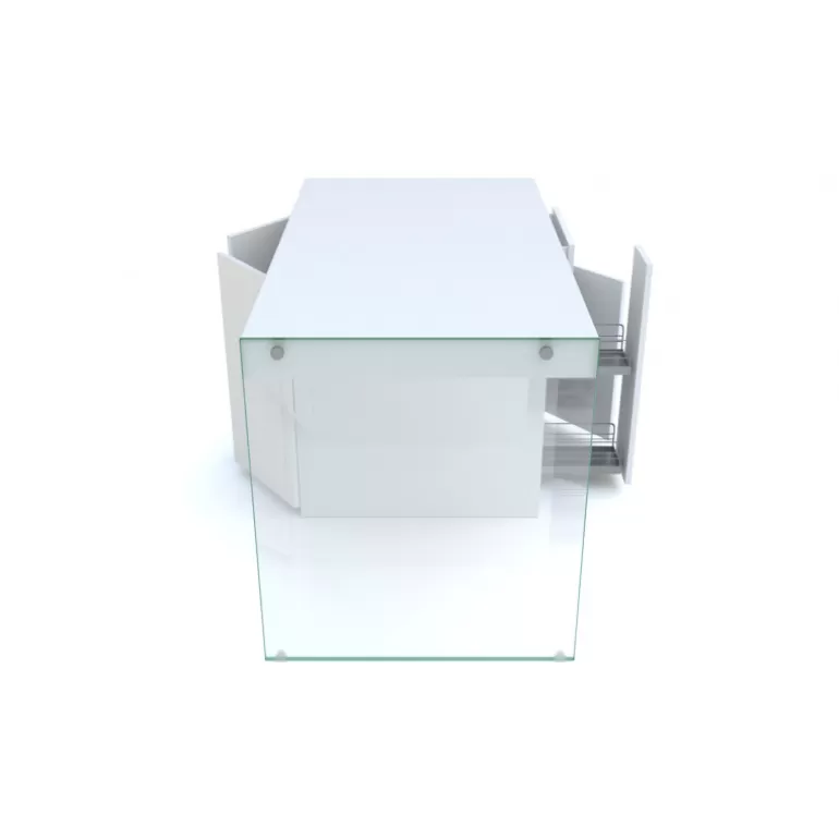 Ilot central de cuisine avec pied en verre - Crystalline 150x80<Meubles Moss Cheap