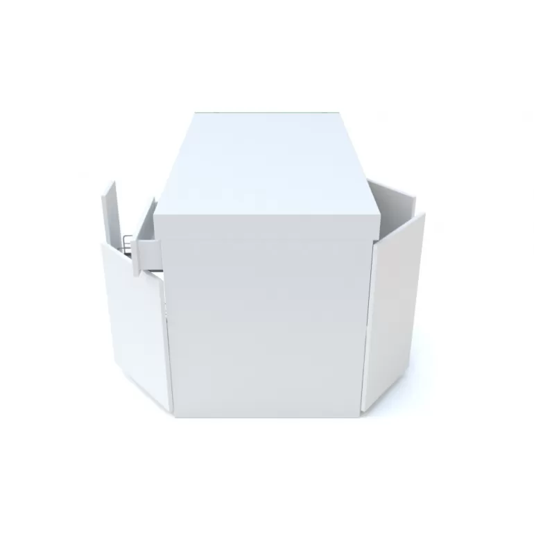 Ilot central de cuisine avec pied en verre - Crystalline 150x80<Meubles Moss Cheap