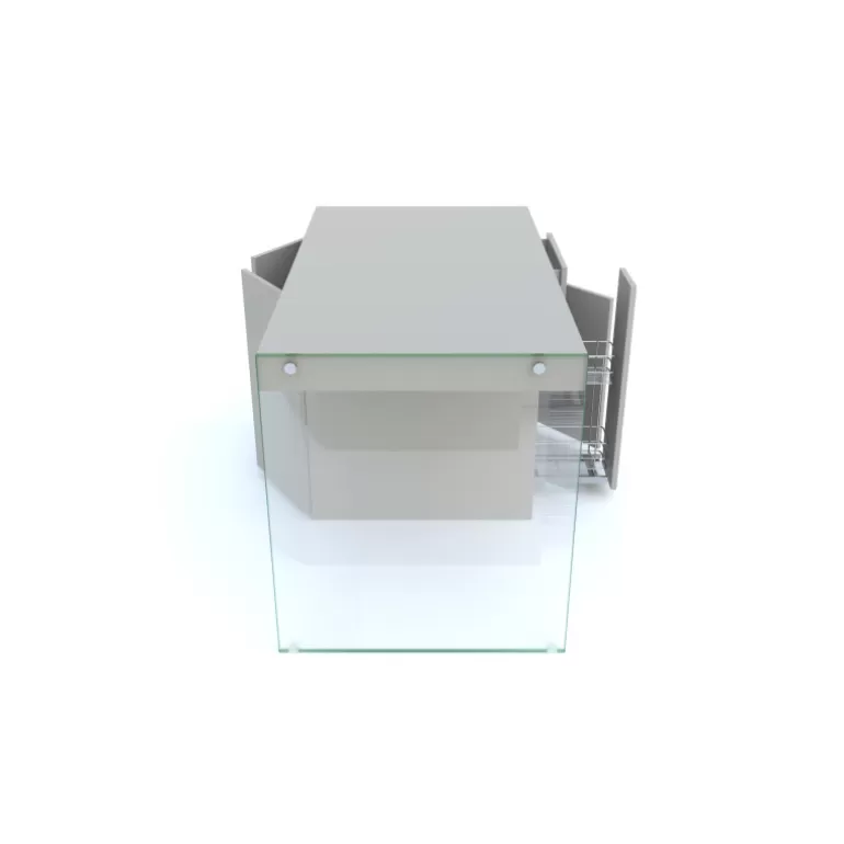 Ilot central de cuisine effet et pied en verre - Crystalline 200x80<Meubles Moss Outlet