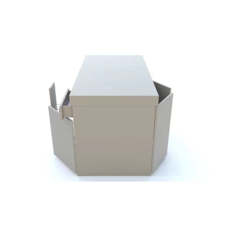 Ilot central de cuisine effet et pied en verre - Crystalline 200x80<Meubles Moss Outlet