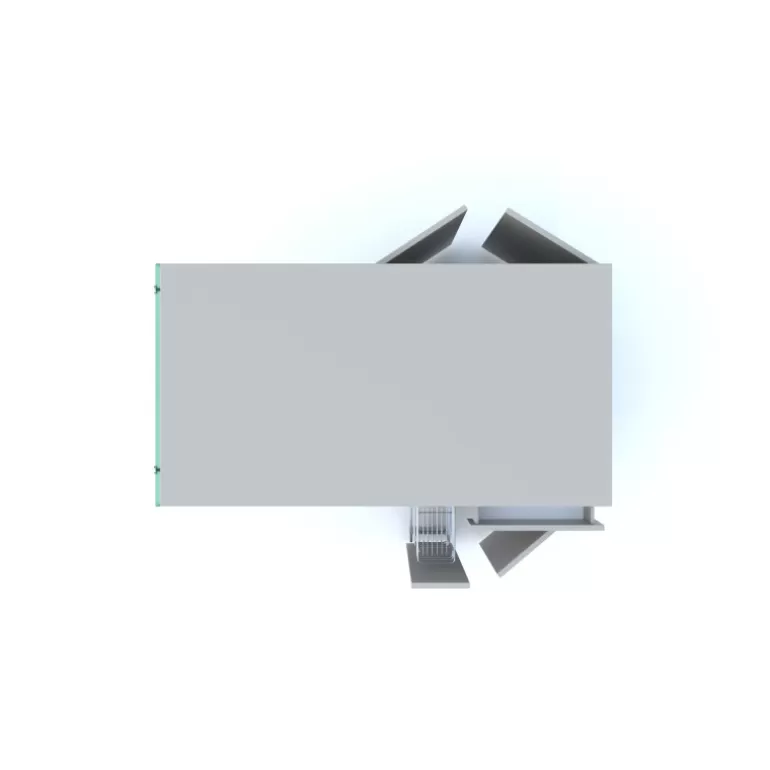 Ilot central de cuisine effet et pied en verre - Crystalline 200x80<Meubles Moss Outlet