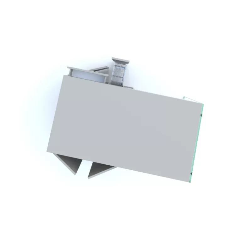 Ilot central de cuisine effet et pied en verre - Crystalline 200x80<Meubles Moss Outlet