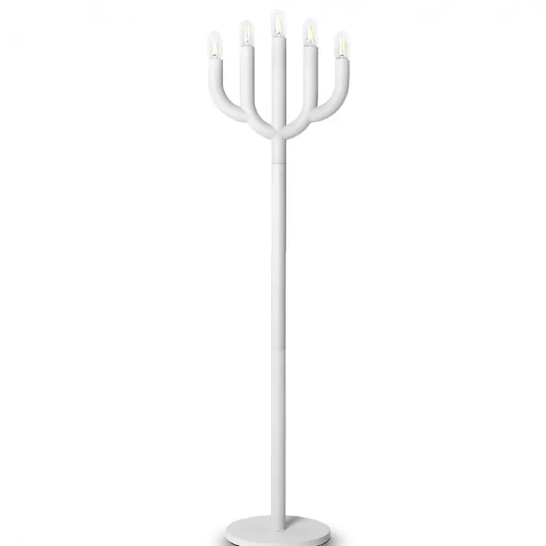 Lampadaire 5 branches blanc - Zwolle<Meubles Moss Store