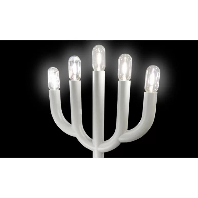 Lampadaire 5 branches blanc - Zwolle<Meubles Moss Store