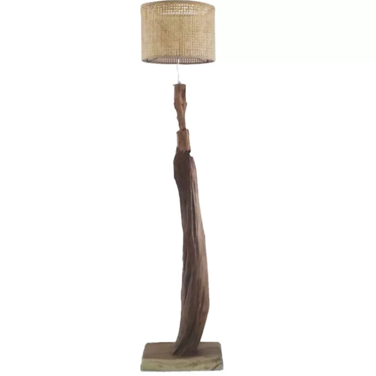Lampadaire en bois de Teck - Bali<Meubles Moss Discount
