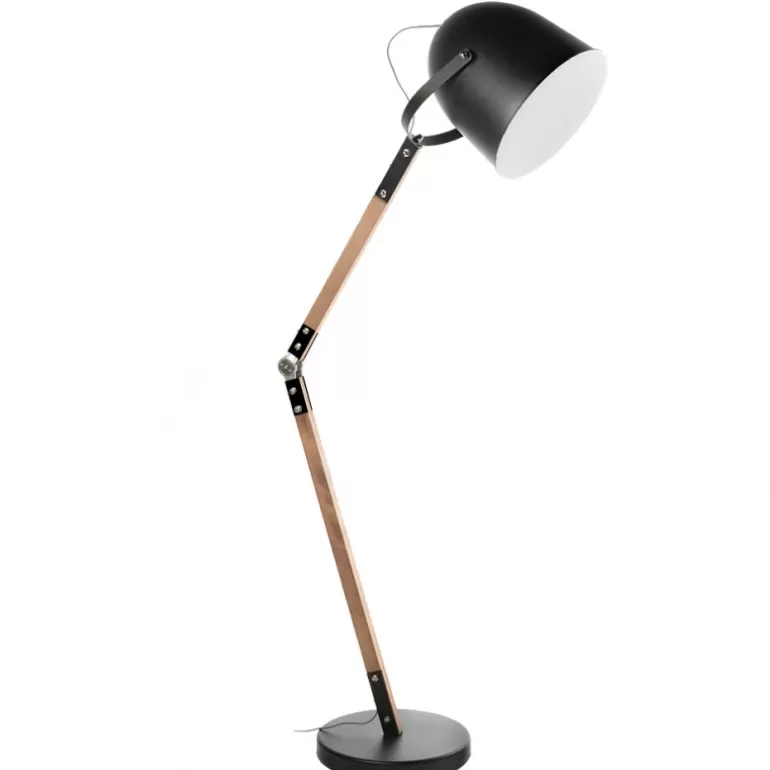 Lampadaire style industriel métal noir - Sortland<Meubles Moss Hot