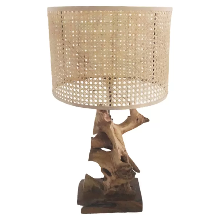 Lampe en bois de Teck - Bali<Meubles Moss Clearance