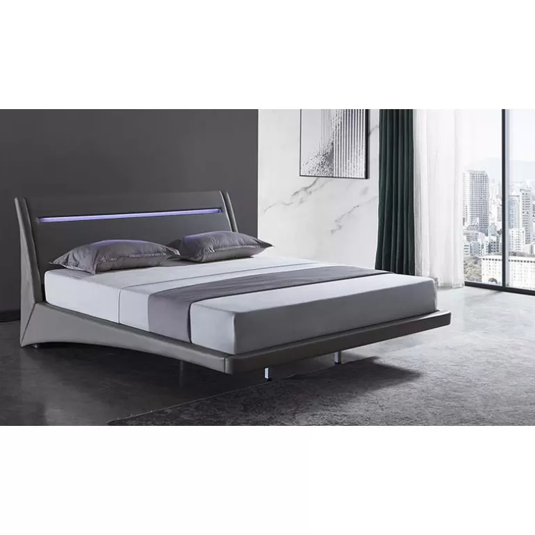 Lit design contemporain suspendu lumineux - Sadler<Meubles Moss Cheap