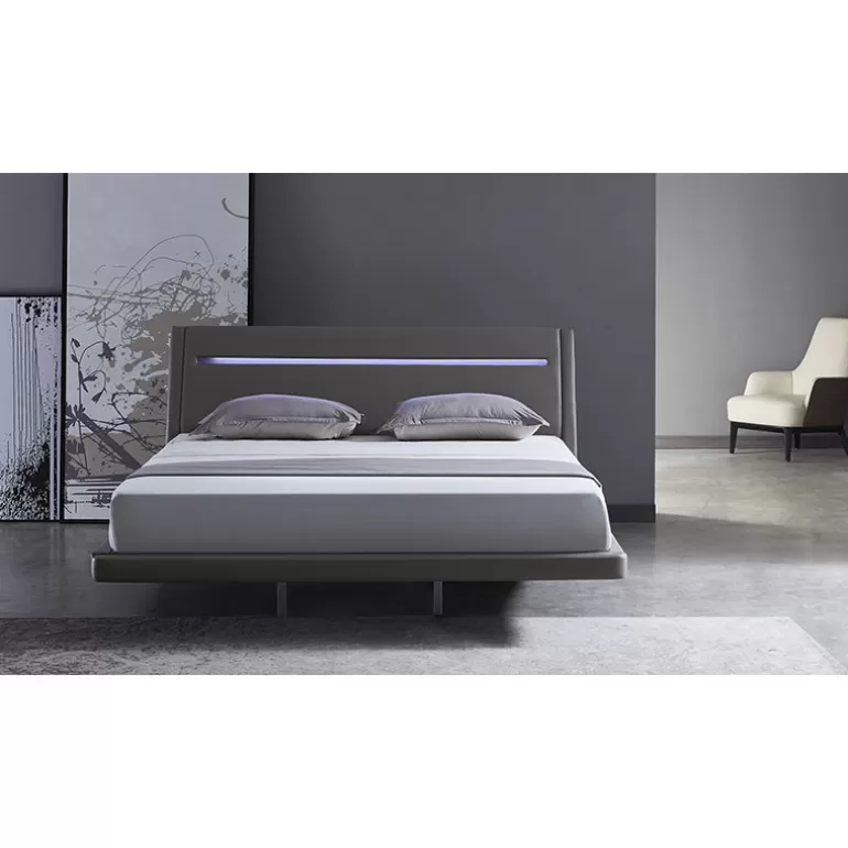 Lit design contemporain suspendu lumineux - Sadler<Meubles Moss Cheap