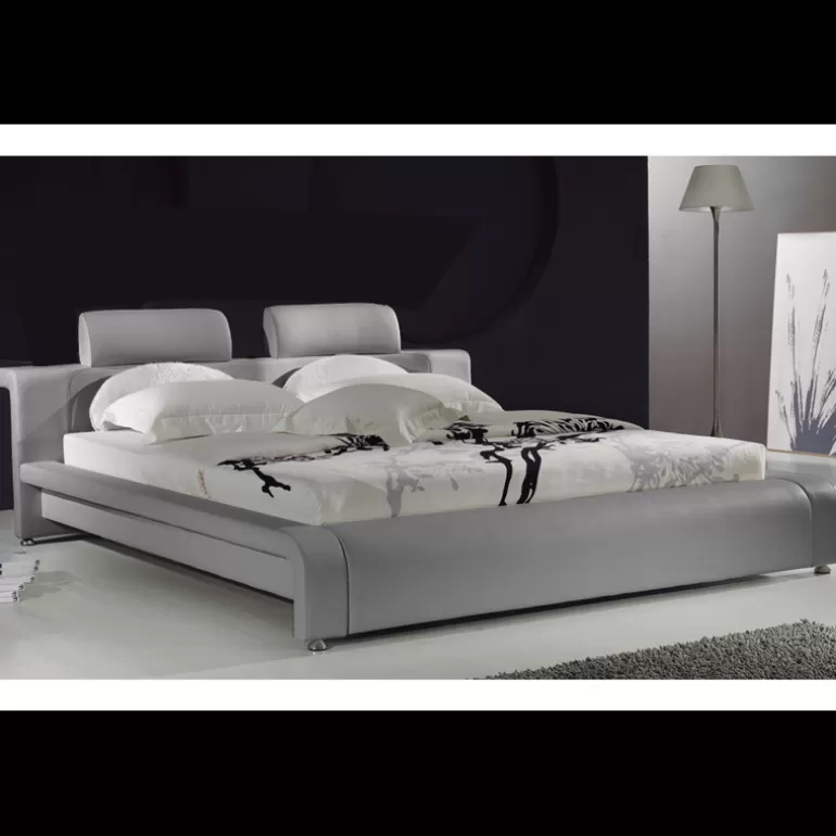 Lit design simili cuir - Bianco<Meubles Moss Fashion