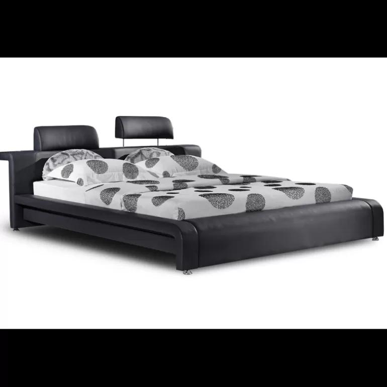 Lit design simili cuir - Bianco<Meubles Moss Outlet