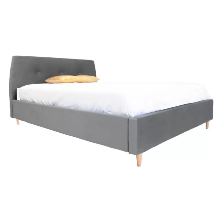 Lit velours capitonné design 160 x 200 - Zalaris<Meubles Moss Outlet