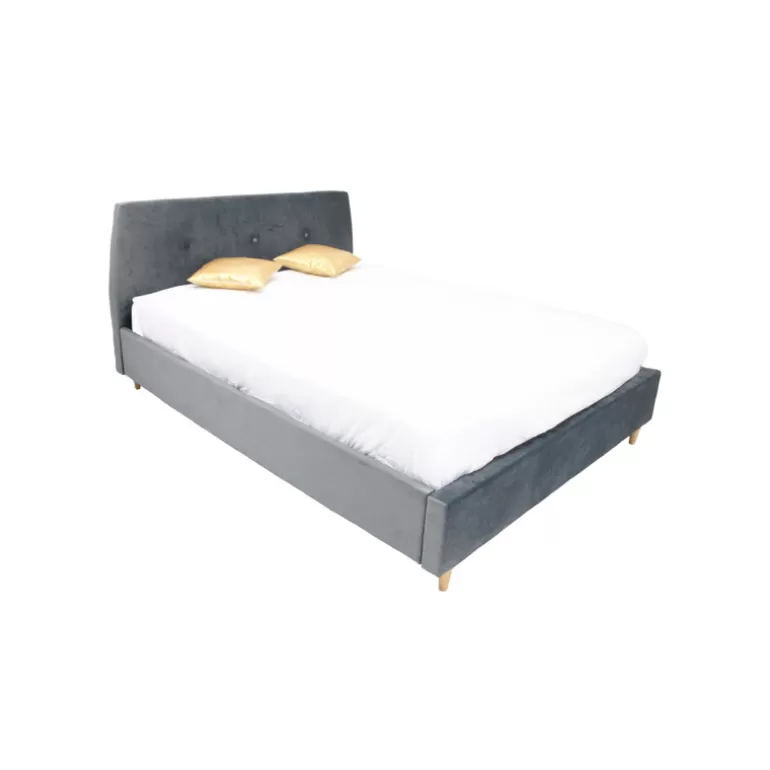 Lit velours capitonné design 160 x 200 - Zalaris<Meubles Moss Outlet
