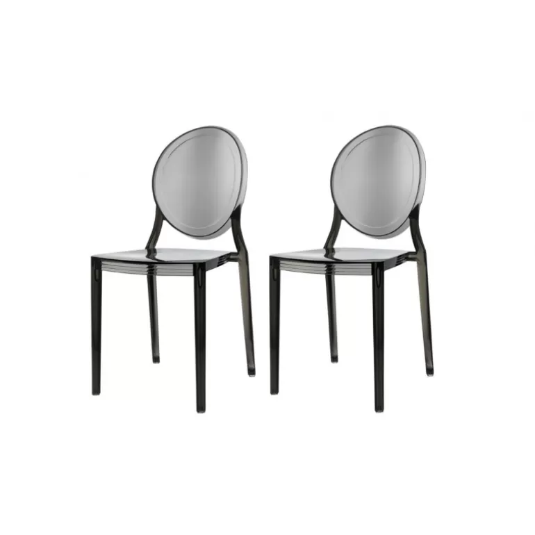 Lot de 2 chaises transparente intérieur/exterieur - Magwa<Meubles Moss Flash Sale