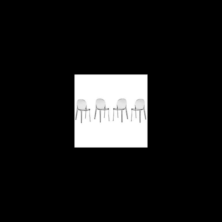 Lot de 4 chaises transparente intérieur/exterieur polycarbonate - Swan<Meubles Moss Hot