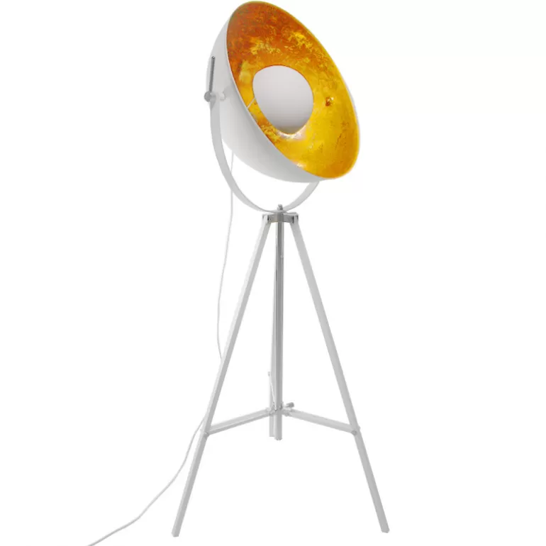 Luminaire blanc et or sur pied - Aden<Meubles Moss Online