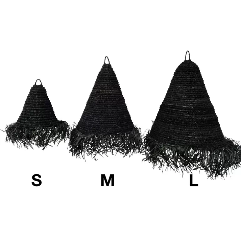 Lustre / Suspension en fibre naturelle rotin noir 3 tailles disponibles - Paco Noir<Meubles Moss Best Sale