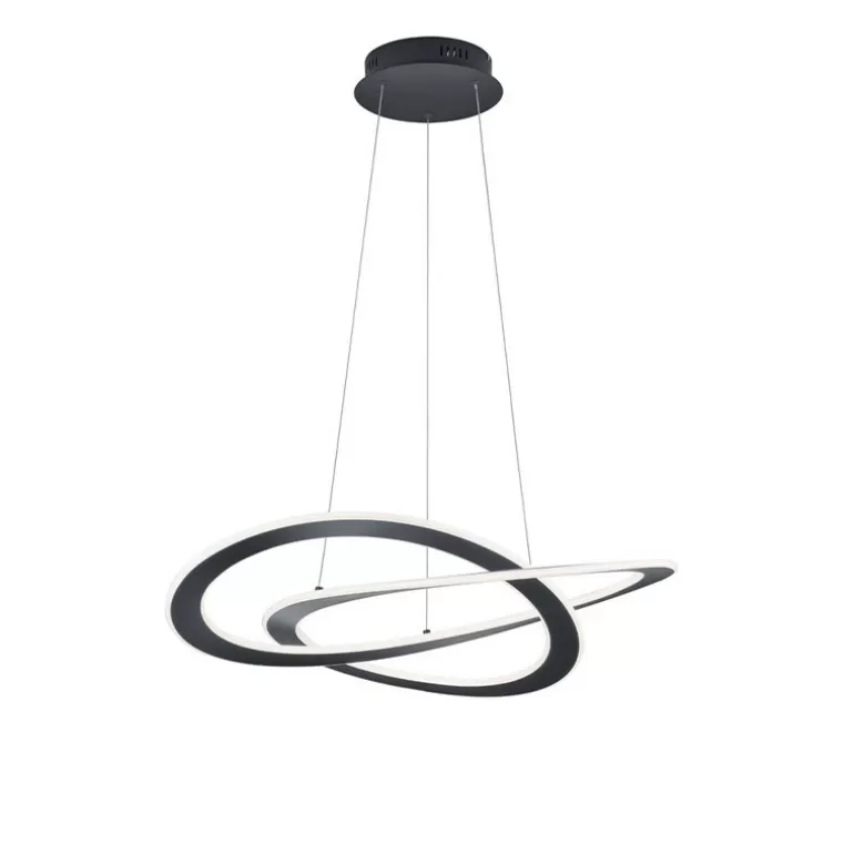 lustre design en métal et led anthracite anneaux- Oakland<Meubles Moss Sale