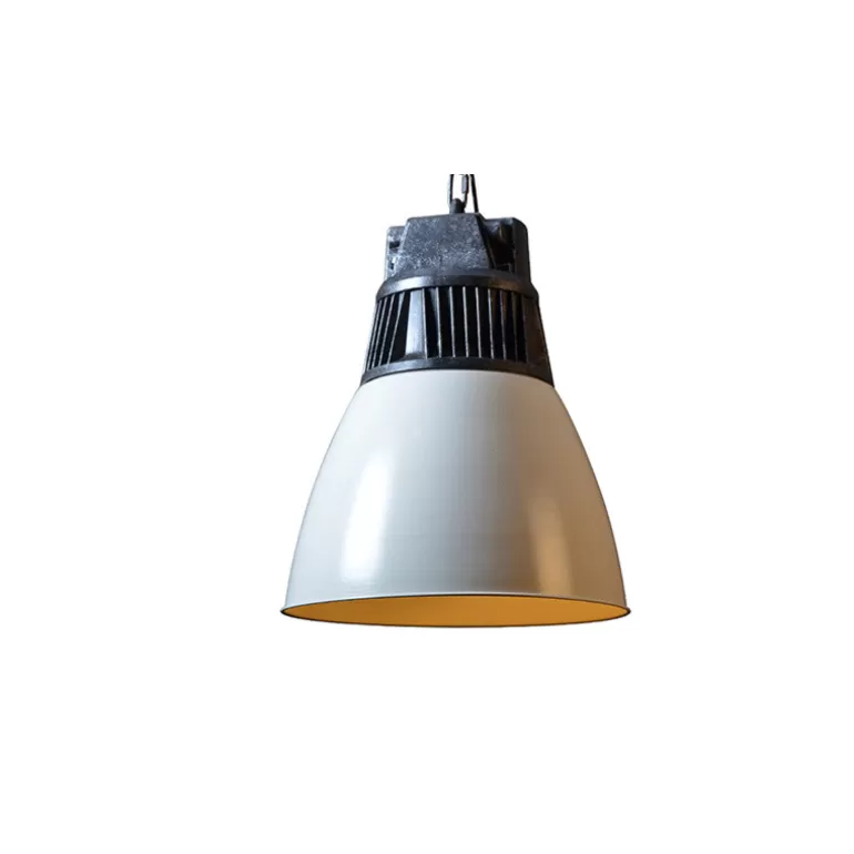 Lustre style industriel en métal blanc mat - Kerwan<Meubles Moss Best