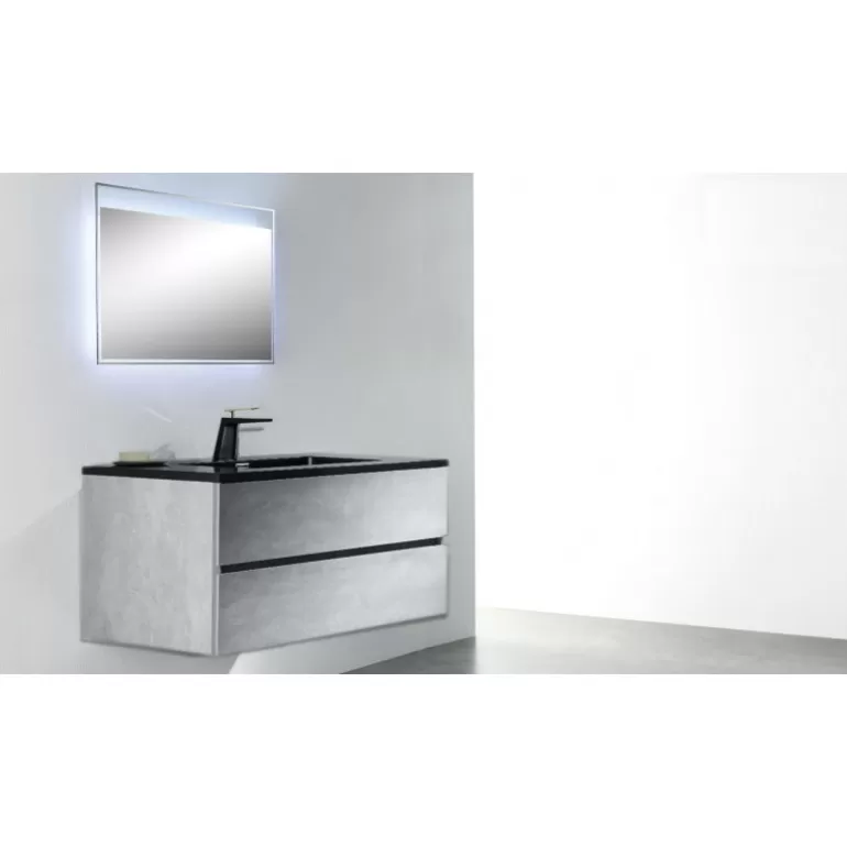 Meuble de salle de bain effet vasque noire - Edi 120cm<Meubles Moss Fashion
