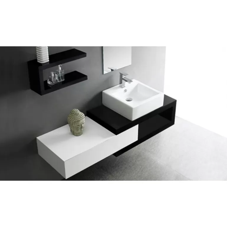 Meuble de salle de bain simple vasque bicolore - Carmen 150cm<Meubles Moss Hot