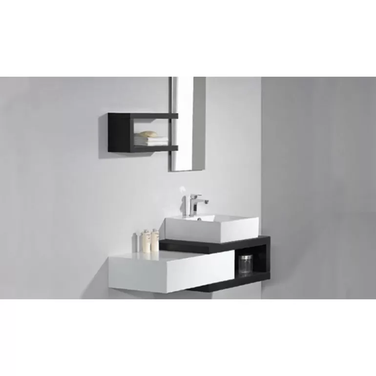 Meuble de salle de bain simple vasque bicolore - Carmen 150cm<Meubles Moss Hot