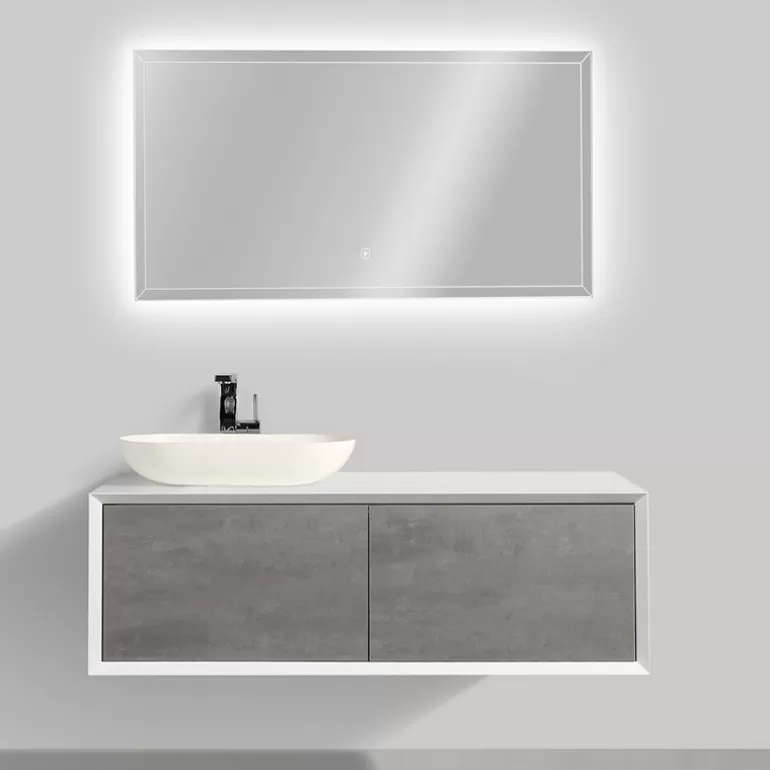Meuble de salle de bain simple vasque effet - Fiona 120cm<Meubles Moss Flash Sale