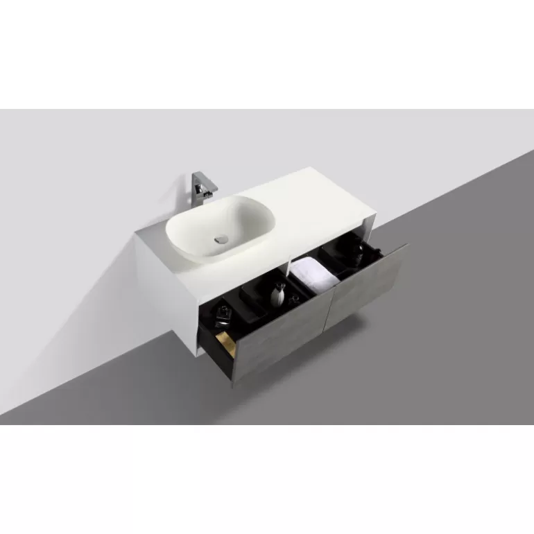 Meuble de salle de bain simple vasque effet - Fiona 120cm<Meubles Moss Flash Sale