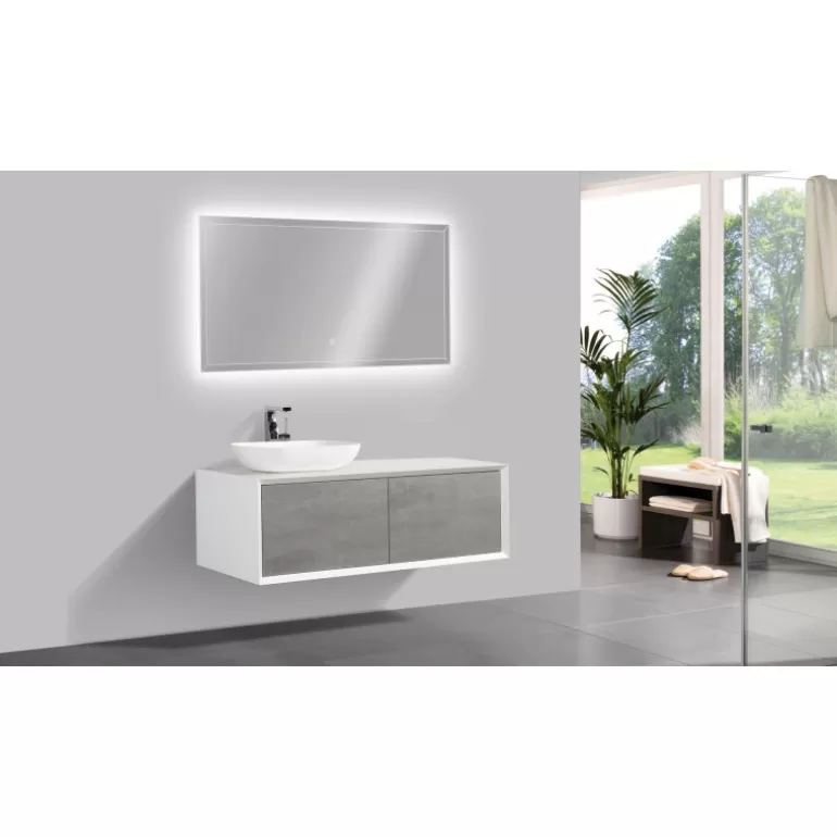 Meuble de salle de bain simple vasque effet - Fiona 120cm<Meubles Moss Flash Sale