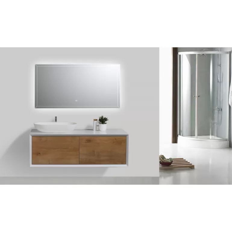 Meuble de salle de bain simple vasque en bois - Fiona 120cm<Meubles Moss Hot
