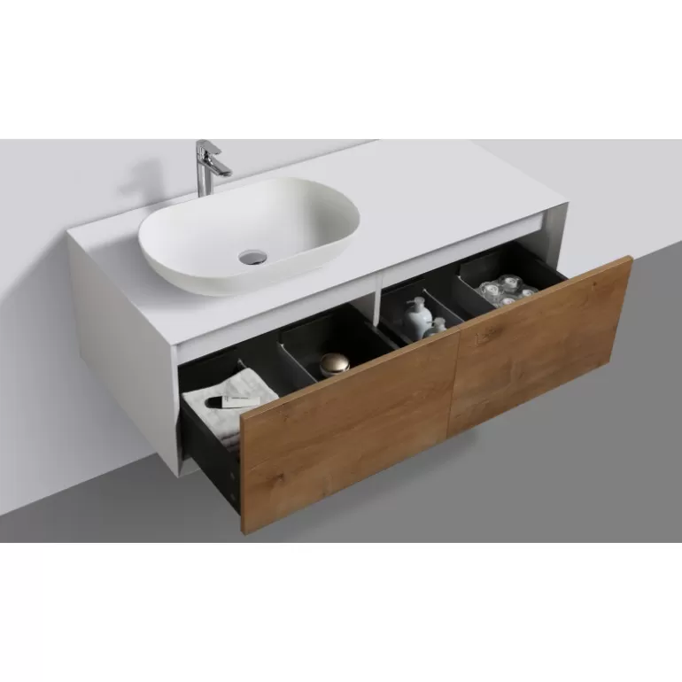 Meuble de salle de bain simple vasque en bois - Fiona 120cm<Meubles Moss Hot