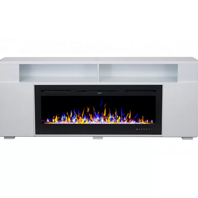 Meuble de salon avec cheminée électrique - Elena 200cm<Meubles Moss Hot