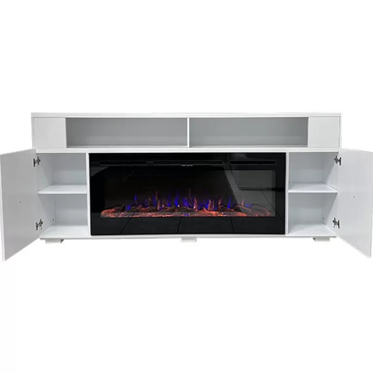 Meuble de salon avec cheminée électrique - Elena 200cm<Meubles Moss Hot