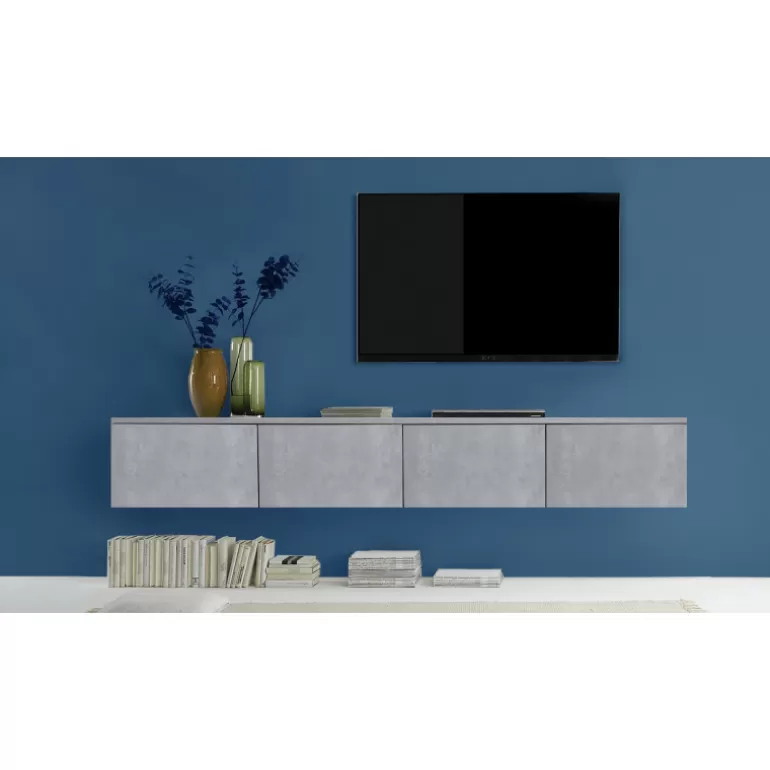 Meuble TV 4 portes design suspendu ou sur pieds - Alex 200cm<Meubles Moss Cheap