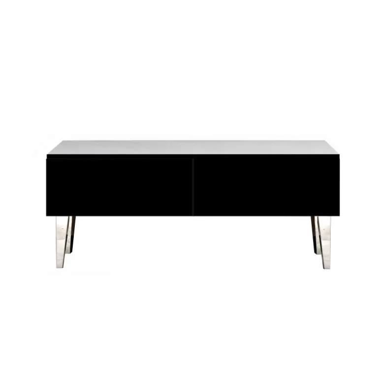 Meuble TV 2 tiroirs design suspendu ou sur pieds - Alex 140cm<Meubles Moss Discount