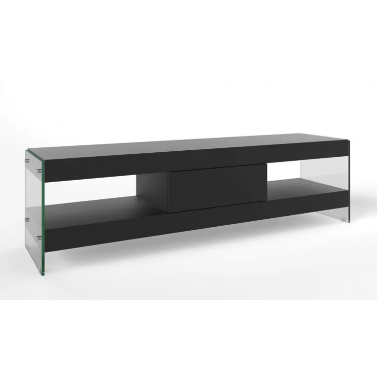 Meuble TV avec pieds en verre - Crystalline 185cm<Meubles Moss Clearance