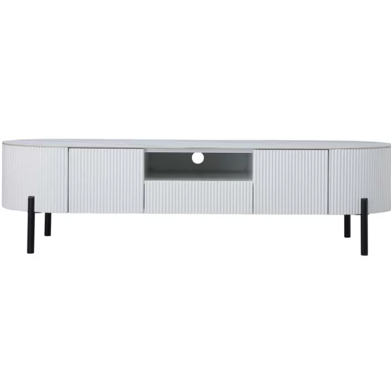 Meuble TV plateau céramique mat effet marbre - Aubrey 150cm<Meubles Moss Clearance