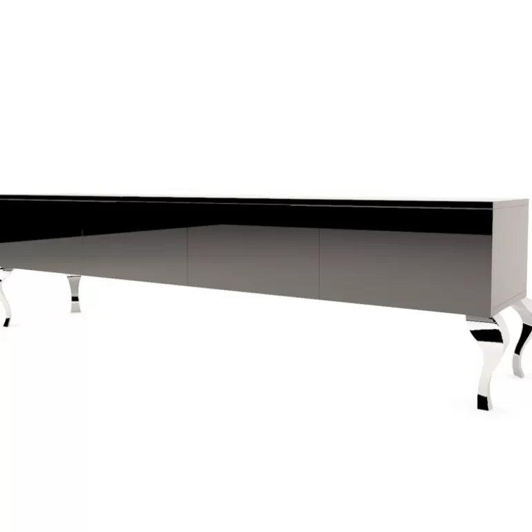 Meuble TV laqué 4 portes style baroque - Betty 200cm<Meubles Moss Sale