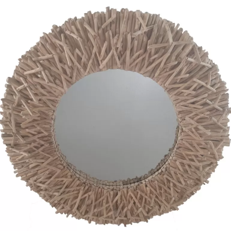 Miroir rond cadre bois - Amelia Ø80<Meubles Moss New