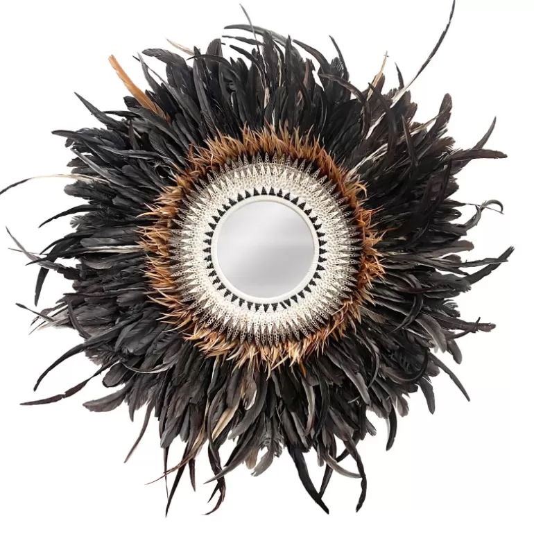 Miroir rond plumes et coquillages - Rumba Ø100<Meubles Moss Discount